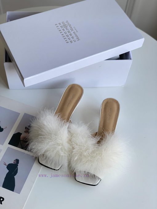 High quality Maison Margiela MM6 new slippersUpper mink fur lining sheepskin heel height 5.543ss1rbq - Image 2
