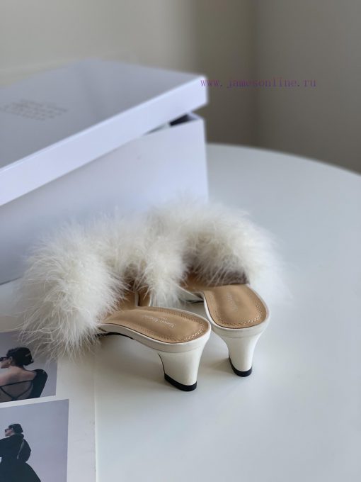 High quality Maison Margiela MM6 new slippersUpper mink fur lining sheepskin heel height 5.543ss1rbq - Image 4