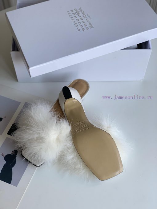 High quality Maison Margiela MM6 new slippersUpper mink fur lining sheepskin heel height 5.543ss1rbq - Image 6