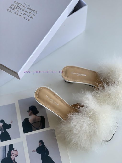 High quality Maison Margiela MM6 new slippersUpper mink fur lining sheepskin heel height 5.543ss1rbq - Image 8