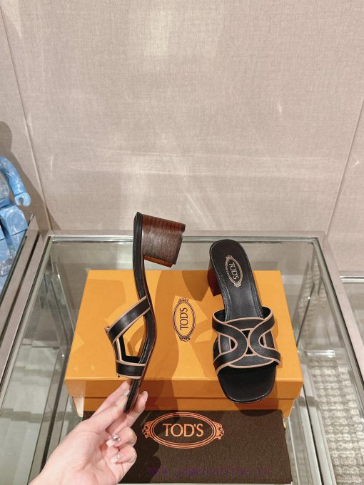 -24Ss new Tod * buckle thick heel slippersThis sandal is made of soft leather, cut into the owsc6tqt - Image 3