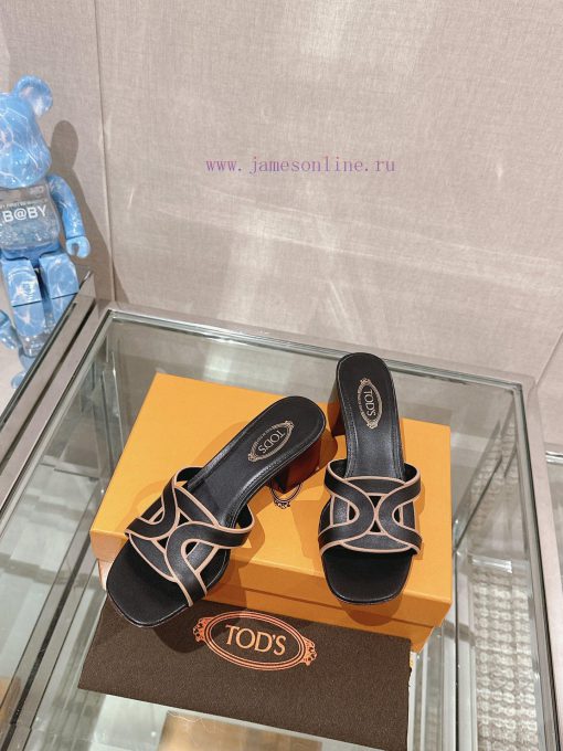 -24Ss new Tod * buckle thick heel slippersThis sandal is made of soft leather, cut into the owsc6tqt - Image 4
