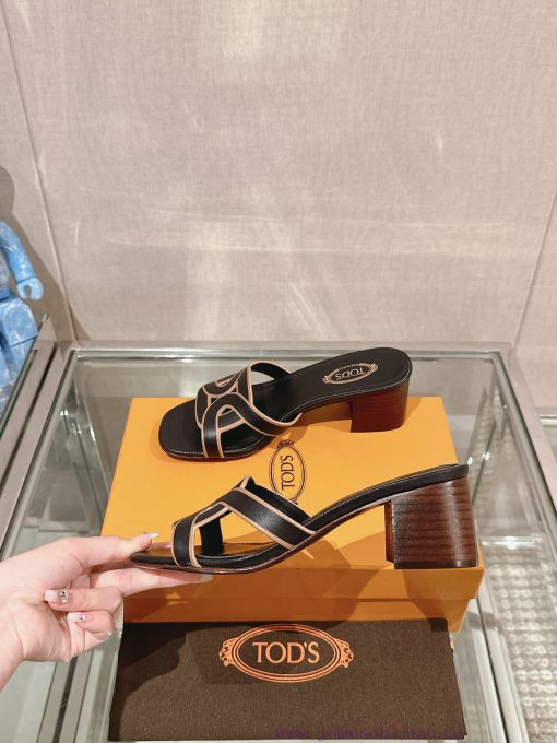-24Ss new Tod * buckle thick heel slippersThis sandal is made of soft leather, cut into the owsc6tqt - Image 5