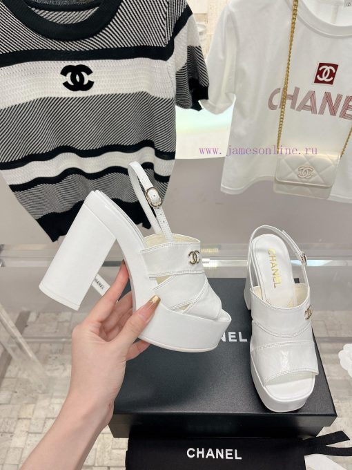 𝗖𝗛𝗔𝗡𝗘𝗟 Fashion Show Coarse Heel Water Platform Sandals Popular Running Single Explosive Prodmmly65eq - Image 5