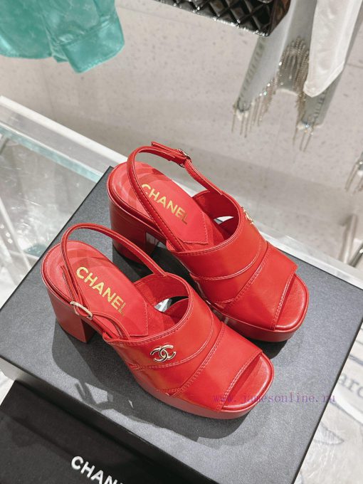 𝗖𝗛𝗔𝗡𝗘𝗟 Fashion Show Coarse Heel Water Platform Sandals Popular Running Single Explosive Prodvnfkvkrg - Image 4