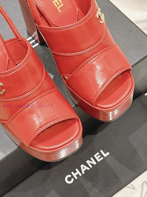 𝗖𝗛𝗔𝗡𝗘𝗟 Fashion Show Coarse Heel Water Platform Sandals Popular Running Single Explosive Prodvnfkvkrg - Image 9