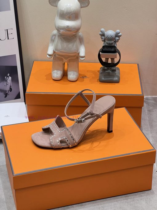 top-levelH Home 2024 SS New HERME * S Recently Popular Sandals Paired with Various Colored Sap1t2ars - Image 2