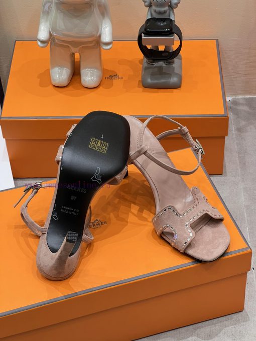top-levelH Home 2024 SS New HERME * S Recently Popular Sandals Paired with Various Colored Sap1t2ars - Image 10