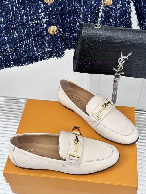 Tods Classic Coarse Heel Horseneck BuckleLefu shoesSignature T-shaped buckle, simple and exqre82qnv9 - Image 4