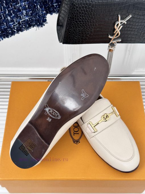 Tods Classic Coarse Heel Horseneck BuckleLefu shoesSignature T-shaped buckle, simple and exqre82qnv9 - Image 10