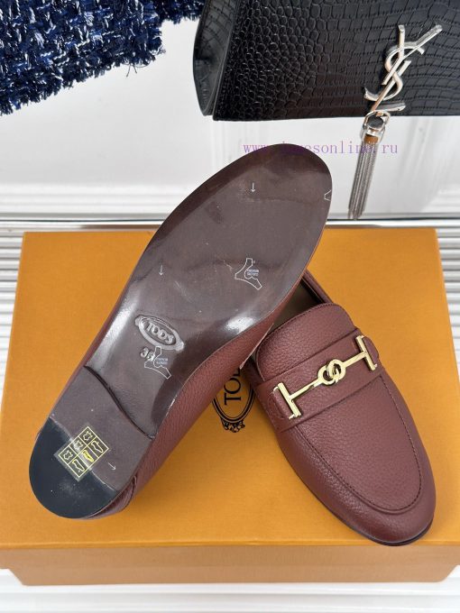 Tods Classic Coarse Heel Horseneck BuckleLefu shoesSignature T-shaped buckle, simple and exqw6v2phw1 - Image 10