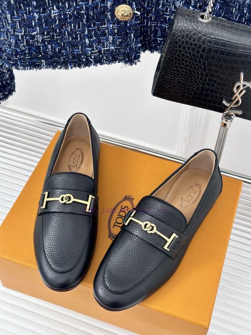 Tods Classic Coarse Heel Horseneck BuckleLefu shoesSignature T-shaped buckle, simple and exqb03jjuy2 - Image 3
