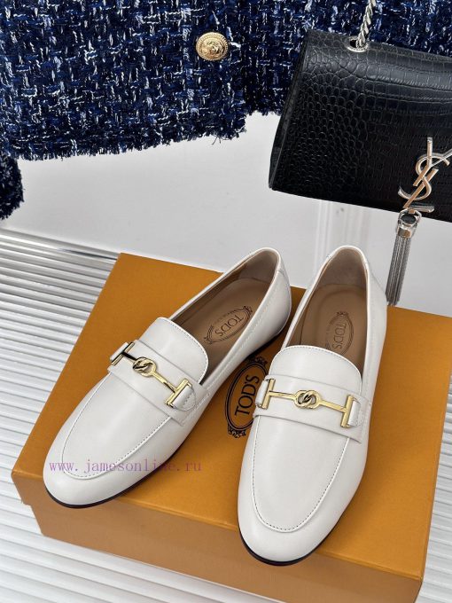 Tods Classic Coarse Heel Horseneck BuckleLefu shoesSignature T-shaped buckle, simple and exqaaulf8ih - Image 3
