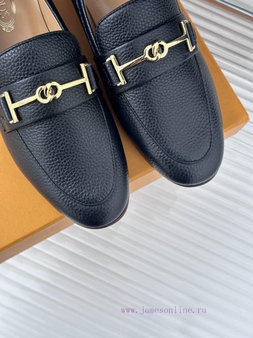 Tods Classic Coarse Heel Horseneck BuckleLefu shoesSignature T-shaped buckle, simple and exqb03jjuy2 - Image 8