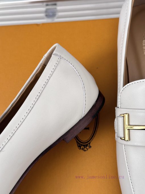 Tods Classic Coarse Heel Horseneck BuckleLefu shoesSignature T-shaped buckle, simple and exqaaulf8ih - Image 7
