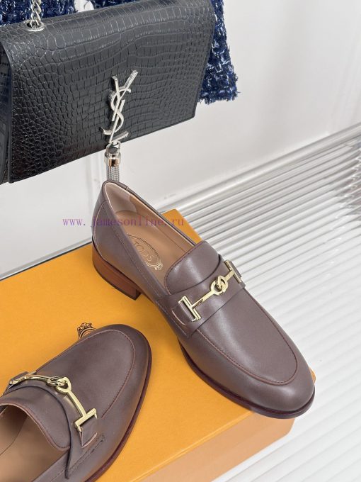 Tods Classic Coarse Heel Horseneck BuckleLefu shoesSignature T-shaped buckle, simple and exqssgdp57q - Image 6