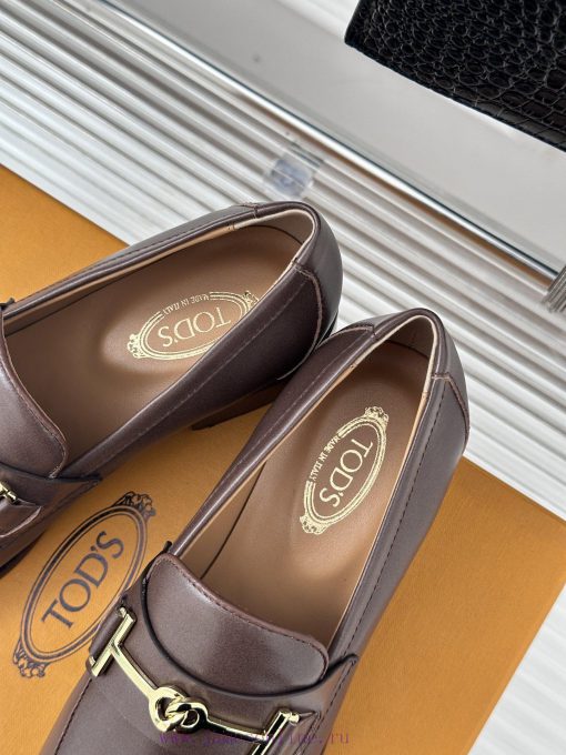 Tods Classic Coarse Heel Horseneck BuckleLefu shoesSignature T-shaped buckle, simple and exqssgdp57q - Image 9