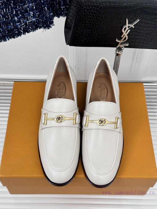 Tods Classic Coarse Heel Horseneck BuckleLefu shoesSignature T-shaped buckle, simple and exq6mez66h4 - Image 5