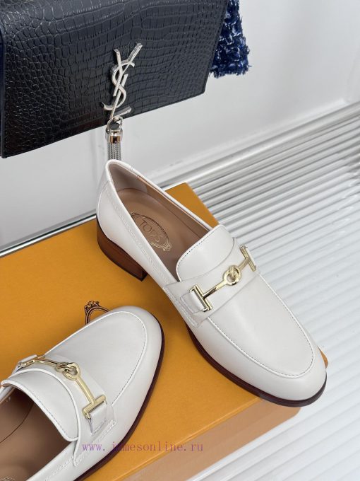Tods Classic Coarse Heel Horseneck BuckleLefu shoesSignature T-shaped buckle, simple and exq6mez66h4 - Image 6