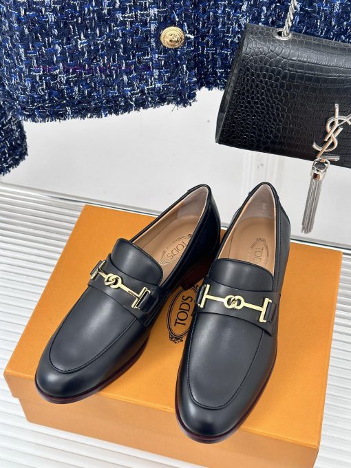Tods Classic Coarse Heel Horseneck BuckleLefu shoesSignature T-shaped buckle, simple and exqhf4f9ch8 - Image 3
