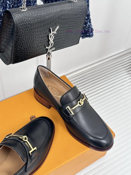 Tods Classic Coarse Heel Horseneck BuckleLefu shoesSignature T-shaped buckle, simple and exqhf4f9ch8 - Image 6
