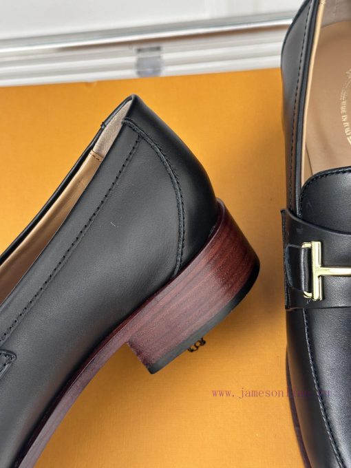 Tods Classic Coarse Heel Horseneck BuckleLefu shoesSignature T-shaped buckle, simple and exqhf4f9ch8 - Image 7