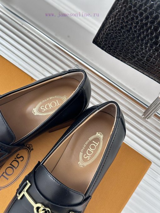 Tods Classic Coarse Heel Horseneck BuckleLefu shoesSignature T-shaped buckle, simple and exqhf4f9ch8 - Image 9