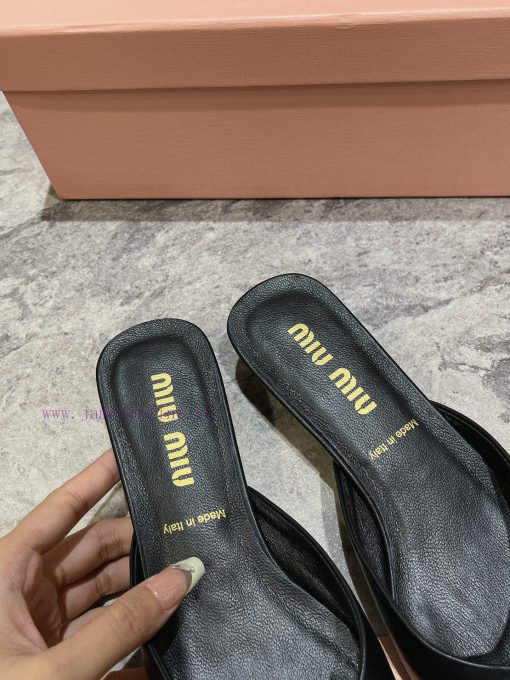 MIU MIU 24 Spring/Summer New Collection Retro Square Head Thick Heel Cool DragSimple yet clagoumrjvq - Image 8