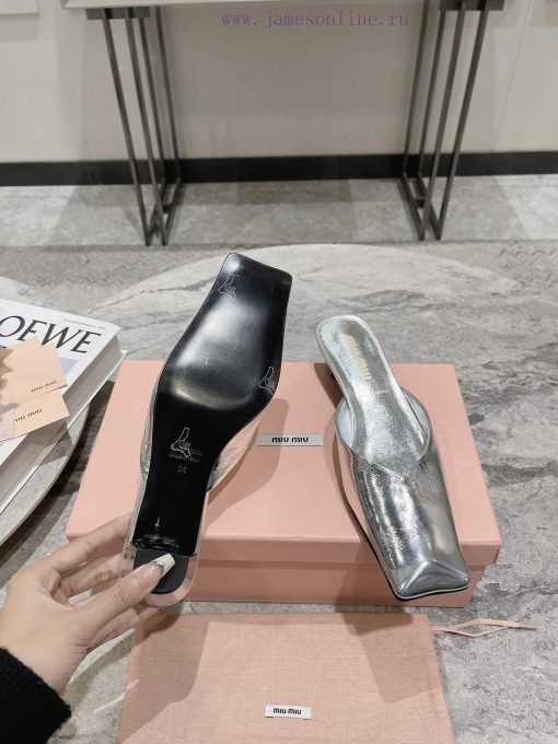 MIU MIU 24 Spring/Summer New Collection Retro Square Head Thick Heel Cool DragSimple yet cla8olmslkr - Image 8