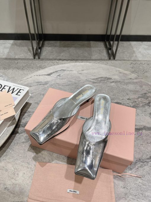 MIU MIU 24 Spring/Summer New Collection Retro Square Head Thick Heel Cool DragSimple yet cla8olmslkr - Image 10