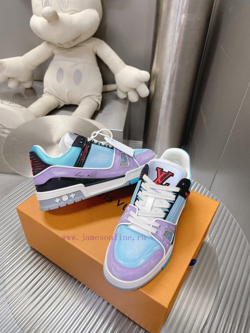 Couple style macaron series pure manual abrasion process 𝙇𝙑𝘁𝗿𝗮𝗶𝗻𝗲𝗿 low top sports shoes, cus93ziqidf - Image 5