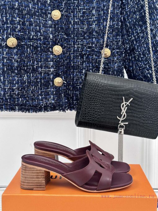 L * V donkey brand classic explosive hollow out designThick heeled slippersThe fabric is madmcmcyxw1