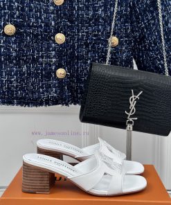 L * V donkey brand classic explosive hollow out designThick heeled slippersThe fabric is madizjg4f3p