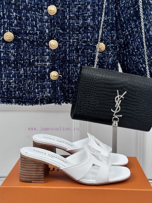 L * V donkey brand classic explosive hollow out designThick heeled slippersThe fabric is madizjg4f3p