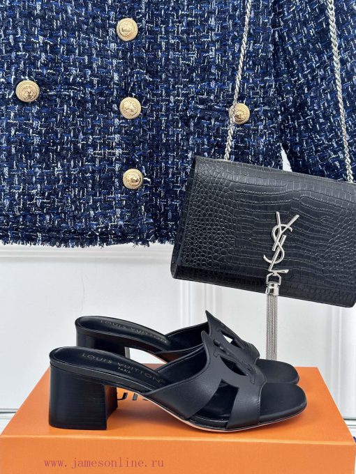L * V donkey brand classic explosive hollow out designThick heeled slippersThe fabric is mad27k2fzr9