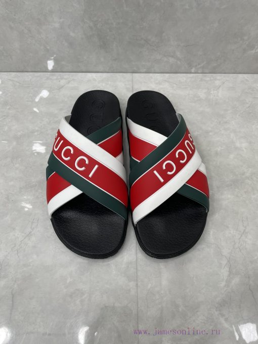 ️Gucci official website unisex woven rubber slippers sandalsThe mixed style continues to enrc78bkbog