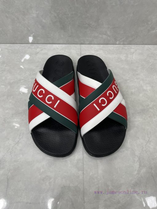 ️Gucci official website unisex woven rubber slippers sandalsThe mixed style continues to enrc78bkbog - Image 2