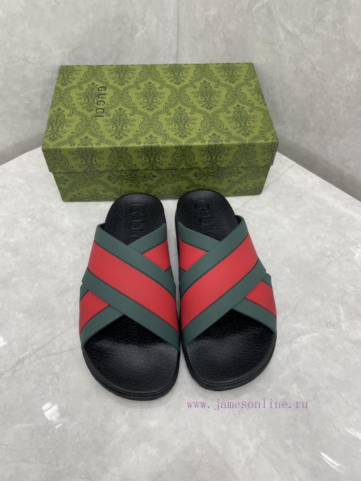️Gucci official website unisex woven rubber slippers sandalsThe mixed style continues to enrm369x5cu - Image 2