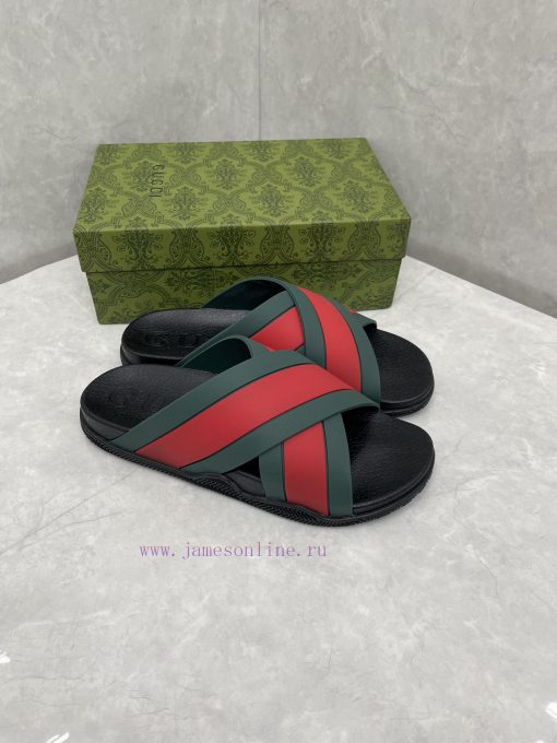 ️Gucci official website unisex woven rubber slippers sandalsThe mixed style continues to enrm369x5cu - Image 3