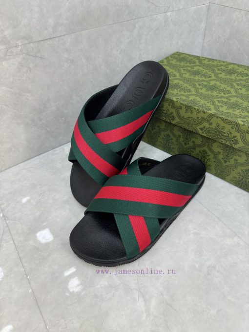 ️Gucci official website unisex woven rubber slippers sandalsThe mixed style continues to enr01164cgq - Image 8