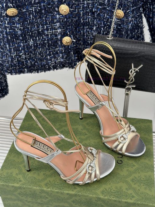 Gucci24S Spring/Summer New Product: Horseneck BuckleHigh heeled sandalsThe fabric is made of6xvqkckq - Image 4