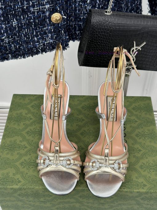 Gucci24S Spring/Summer New Product: Horseneck BuckleHigh heeled sandalsThe fabric is made of6xvqkckq - Image 5