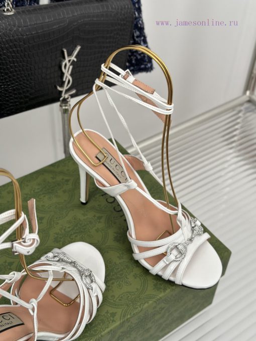 Gucci24S Spring/Summer New Product: Horseneck BuckleHigh heeled sandalsThe fabric is made ofk4gn5ign - Image 6