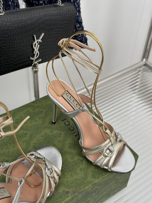 Gucci24S Spring/Summer New Product: Horseneck BuckleHigh heeled sandalsThe fabric is made of6xvqkckq - Image 6