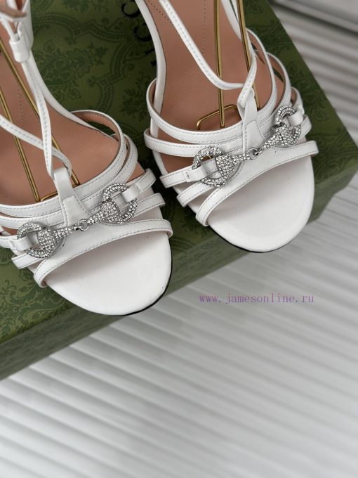 Gucci24S Spring/Summer New Product: Horseneck BuckleHigh heeled sandalsThe fabric is made ofk4gn5ign - Image 8