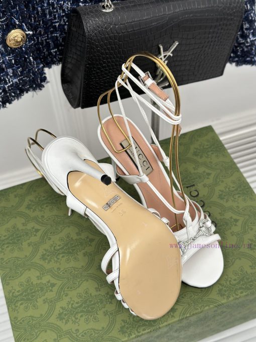 Gucci24S Spring/Summer New Product: Horseneck BuckleHigh heeled sandalsThe fabric is made ofk4gn5ign - Image 10