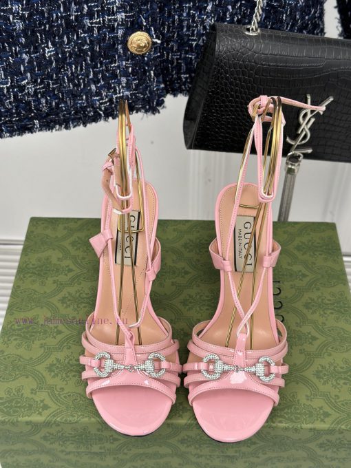 Gucci24S Spring/Summer New Product: Horseneck BuckleHigh heeled sandalsThe fabric is made of5disnzos - Image 5