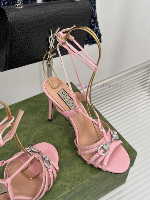 Gucci24S Spring/Summer New Product: Horseneck BuckleHigh heeled sandalsThe fabric is made of5disnzos - Image 6