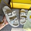 FENDI's latest popular double strap flat slippers with FF functional buckle, adorned with FFjbbfv4jn