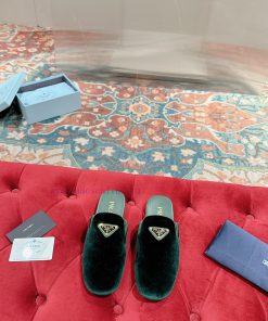 ️  Prada Velvet Flat Shoes Top of the line Many internet celebrities Injection molded triangivglszco